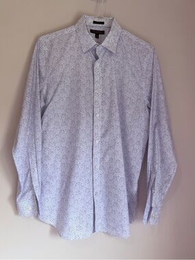 Banana Republic Men’s Slim Fit Light Blue Microprint Dress Shirt Size M